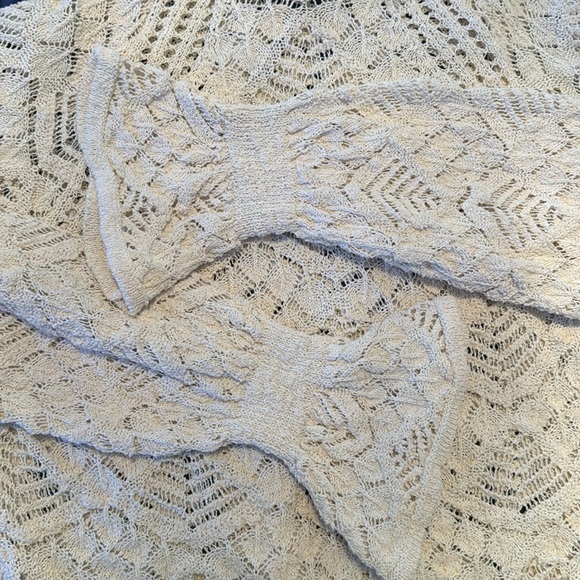 ZARA POINTELLE KNIT HOODIE ECRU SIZE S | 5802/034 - Picture 4 of 6